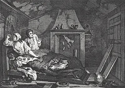 The Idle 'Prentice return'd from Sea, & in a Garret with common Prostitute William Hogarth
